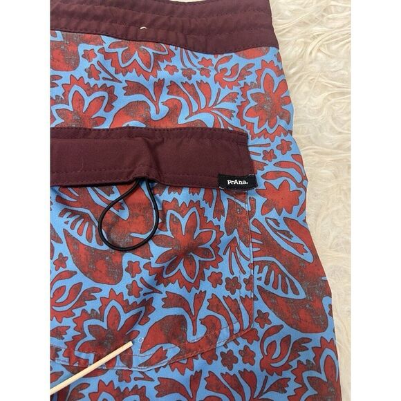 prAna Size 28 Rust Flora Fauna 8” Vintage Swim Boardshort Swimming Trunks Q3-9 - Picture 7 of 12